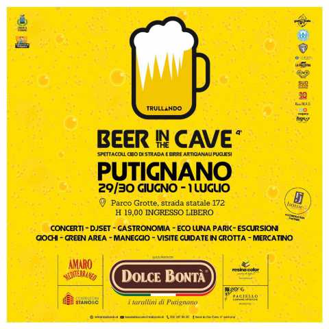 Putignano, Beer in the cave: tre giorni di degustazioni, mercatini e spettacoli